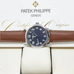 Patek Philippe Calatrava Tiffany and Co Calatrava Stainless Steel Blue Dial Strap UNWORN Complete 42mm