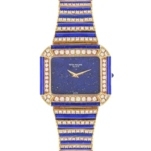 Patek Philippe Very Rare Cocktail Watch Yellow Gold Lapis & Diamond Set 4399/1