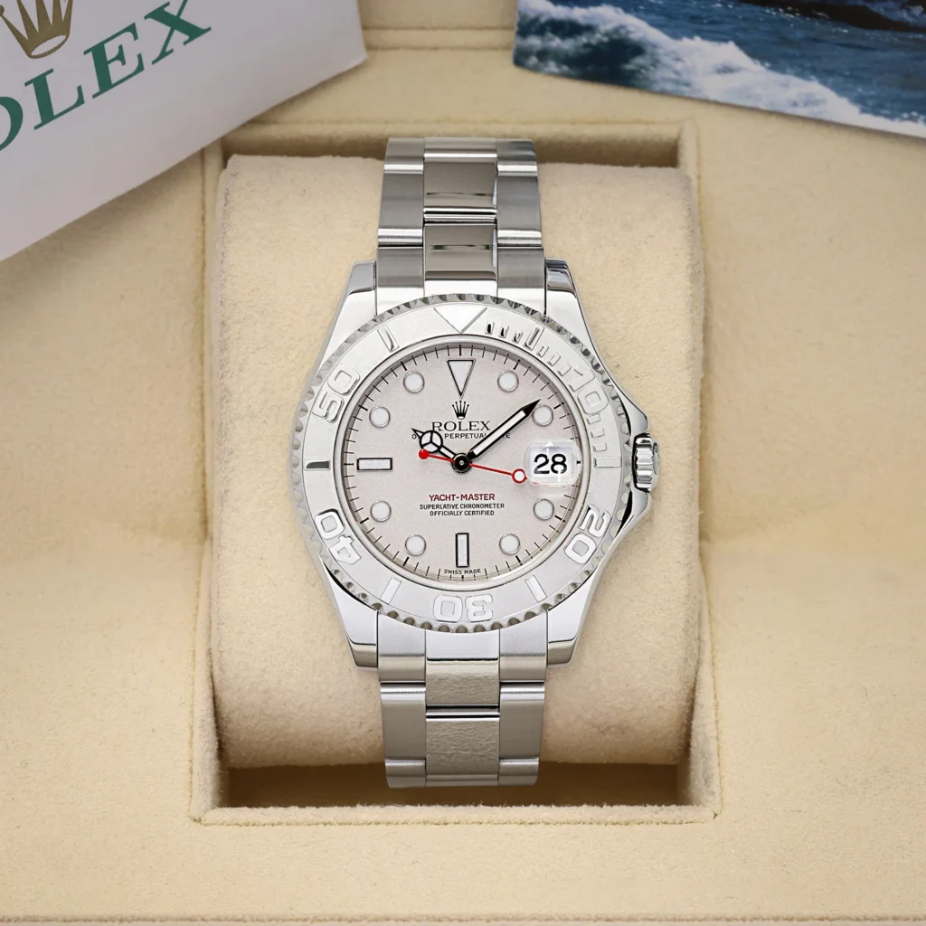 Rolex Yacht Master 35 Rolesium Platinum Dial Ref. 168622